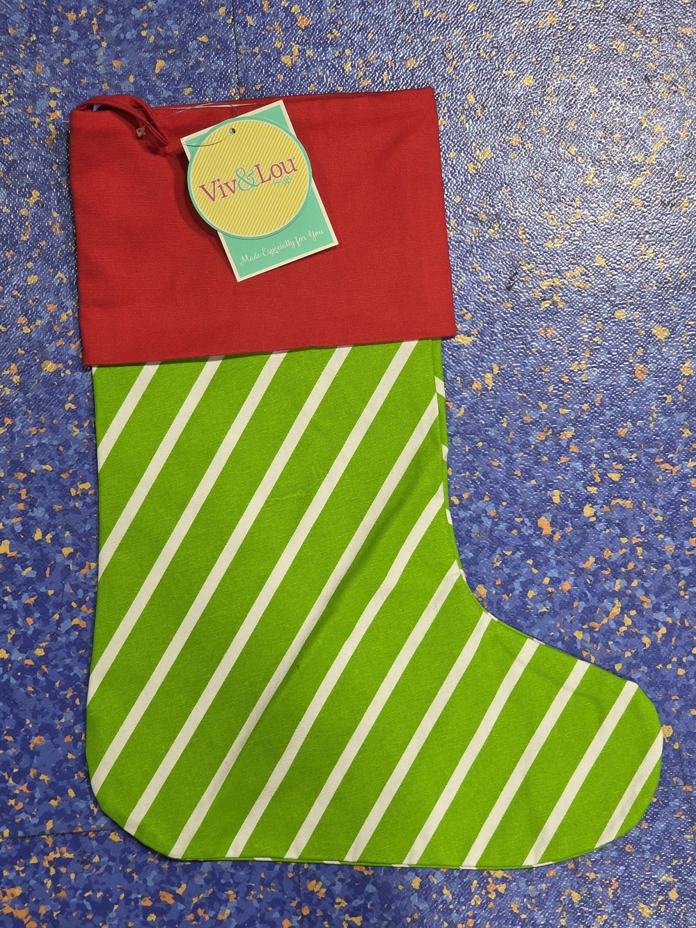 Christmas Red And Green Colors Stocking 16 Inches Tall.